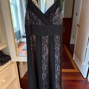 LOFT Black Lace Midi Dress